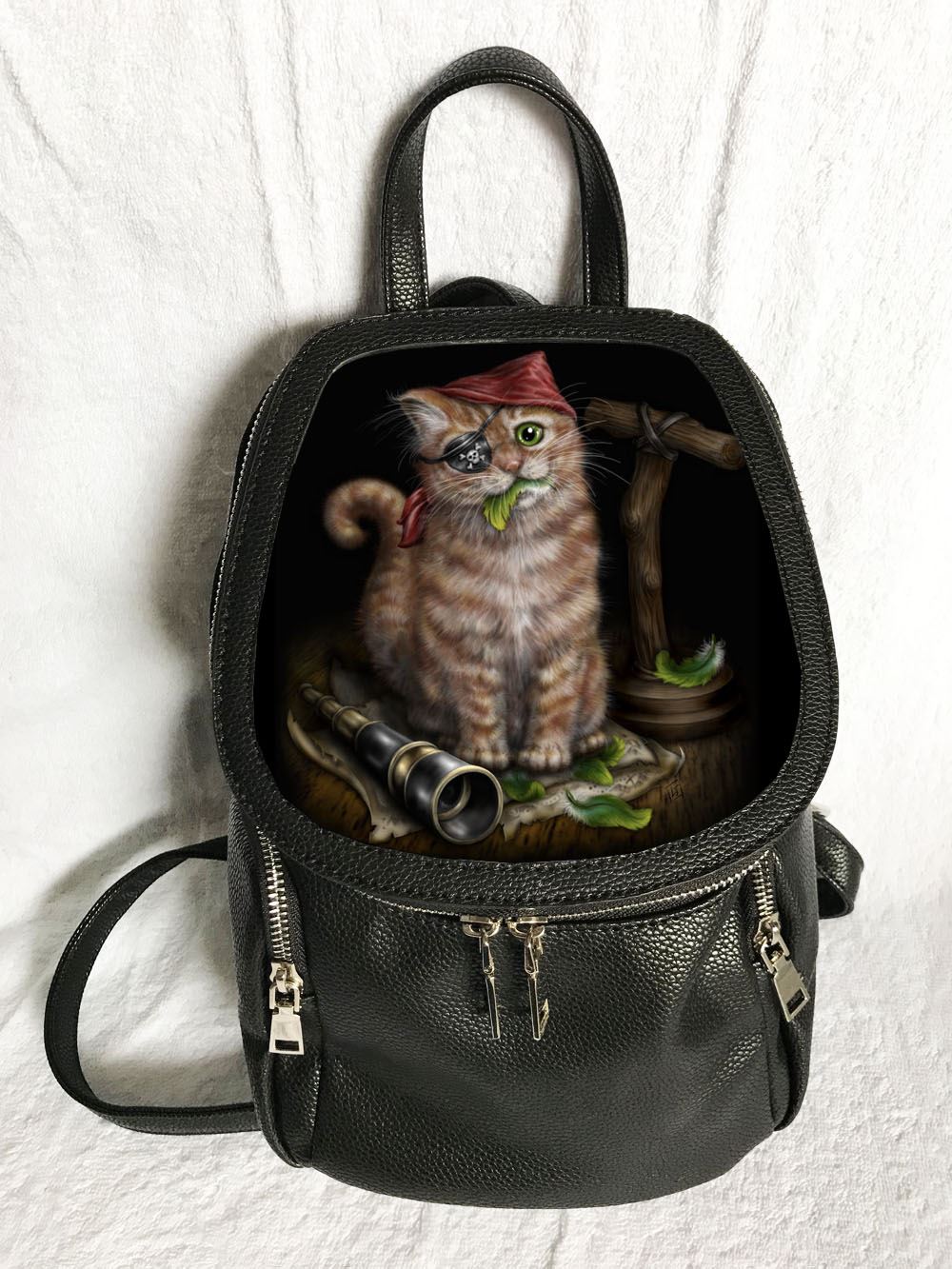 Mochila para mujer Gato Pirata 3D